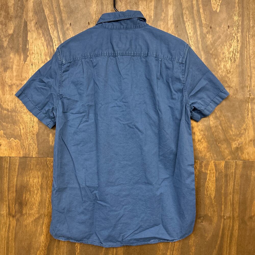 American Eagle Mens Shirt Blue Short Sleeve Collared Button Down 100% Cotton M - Picture 9 of 10